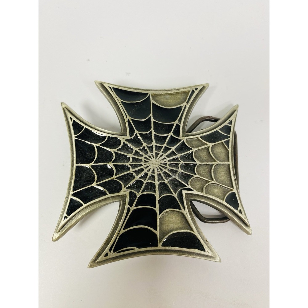 2003 Great American Products Fine Pewter Maltese Cross Spider-Web Belt‎ Buckle
